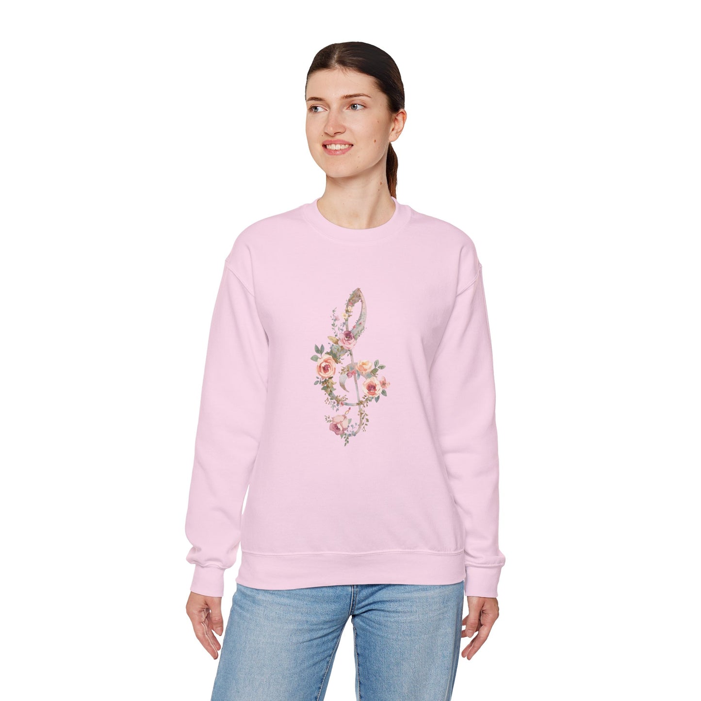 Floral Treble Clef Cozy Music Sweater