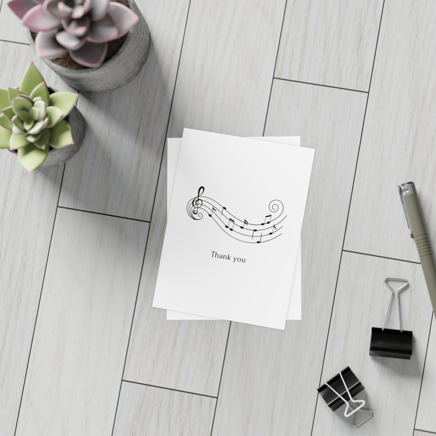Music Thank You Cards – Elegant Music Note Design for Teachers, Students & Music Lovers | Blank Inside for Personalized MessagePostcard Bundles (envelopes included)