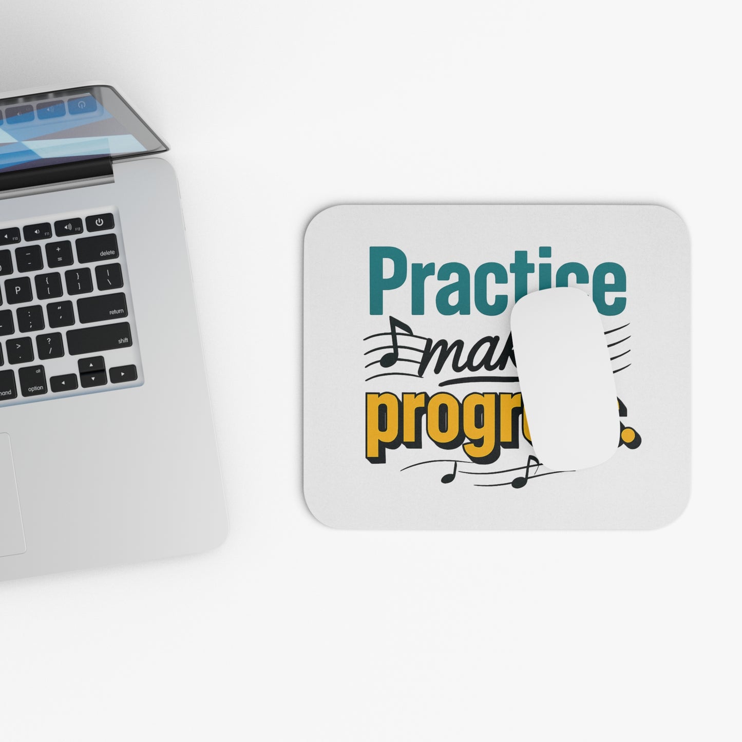 Practice Makes Progress Mouse Pad – Inspirational Musician Desk Accessory