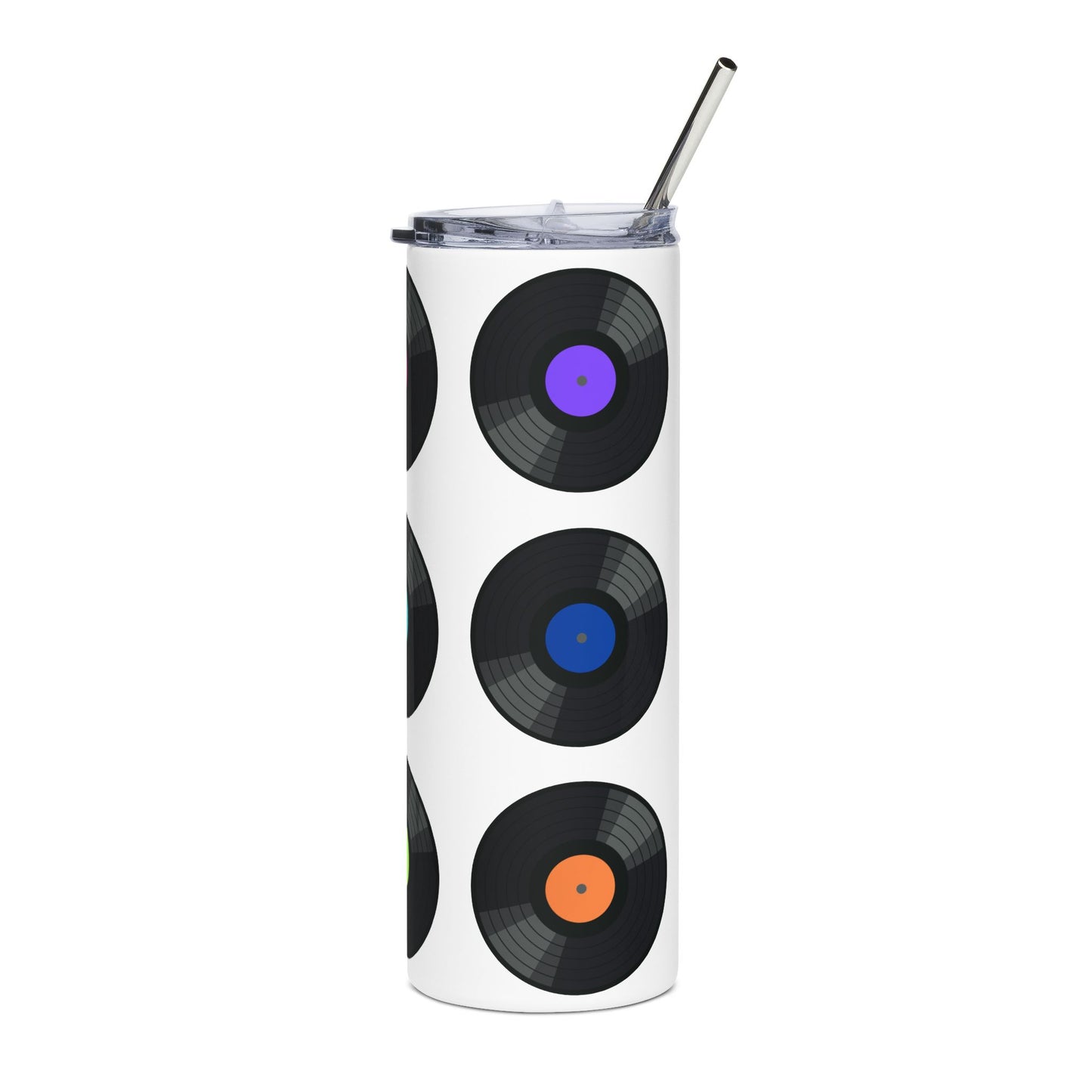 20oz Vinyl Record Stainless Steel Tumbler — Retro Music Lover Travel Cup