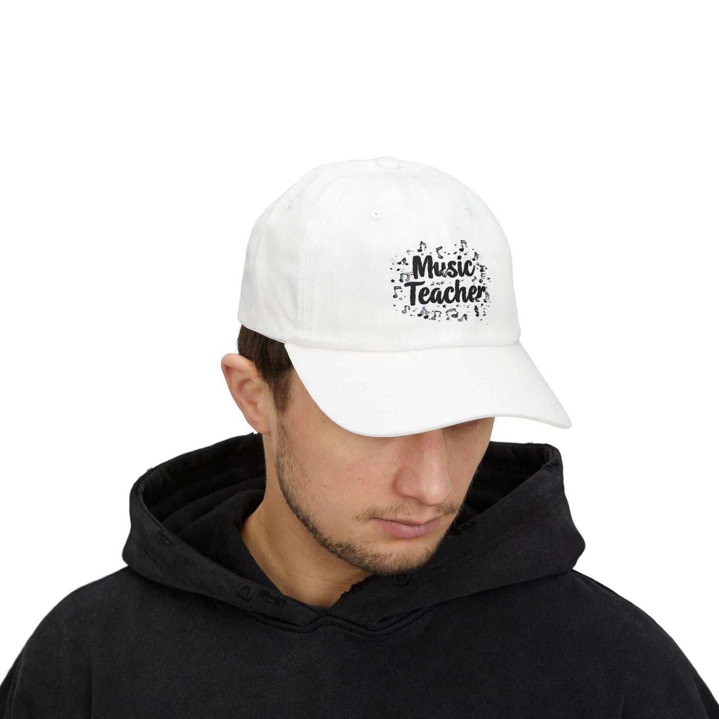 Music Teacher Dad Cap — Embroidered Music Notes Baseball Hat