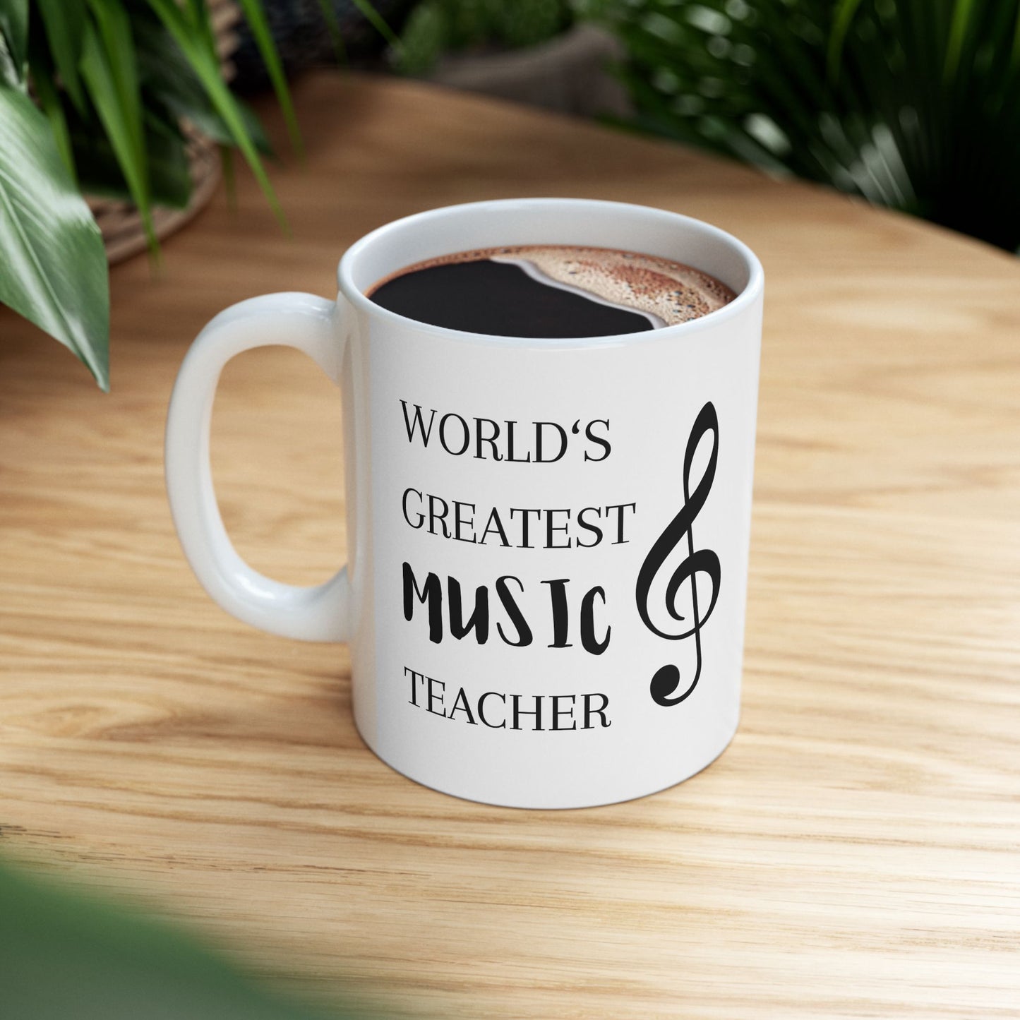 Music Teacher Mug – 'World's Greatest Music Teacher' Ceramic Coffee Cup (11oz/15oz)