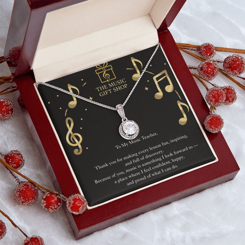 Music Teacher Necklace – “You Made Learning Music Something I Look Forward To”