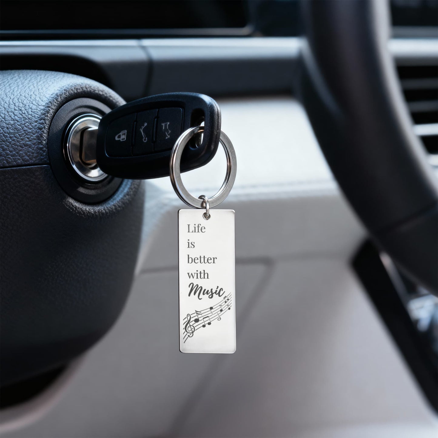 “Life Is Better With Music” Keychain – Thoughtful Gift for Music Teachers, Students & Music Lovers