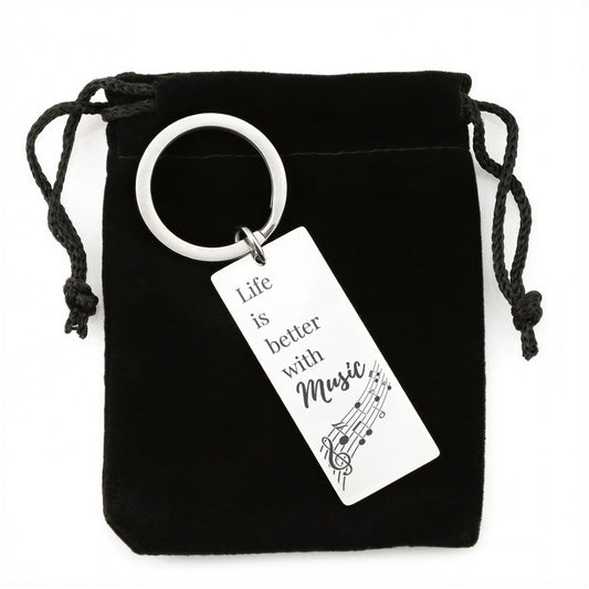 “Life Is Better With Music” Keychain – Thoughtful Gift for Music Teachers, Students & Music Lovers