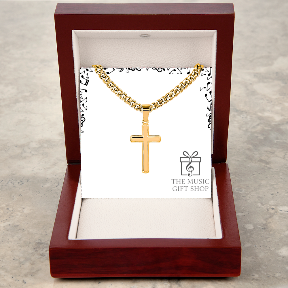 Artisan Cross with Cuban Link Chain