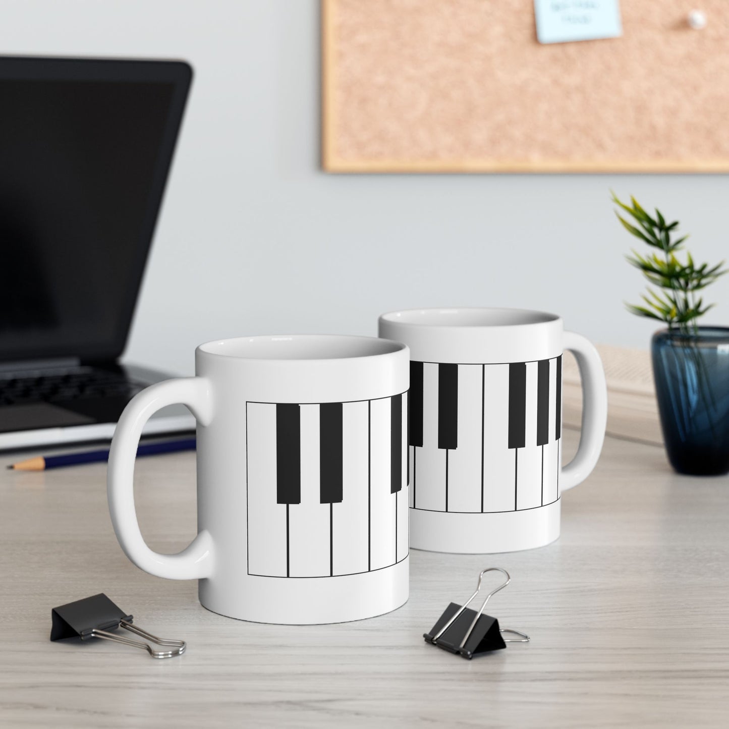 Piano Keys Ceramic Mug – Musical Keyboard Coffee Cup (11oz & 15oz)