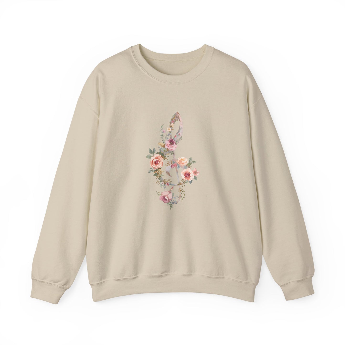 Floral Treble Clef Cozy Music Sweater
