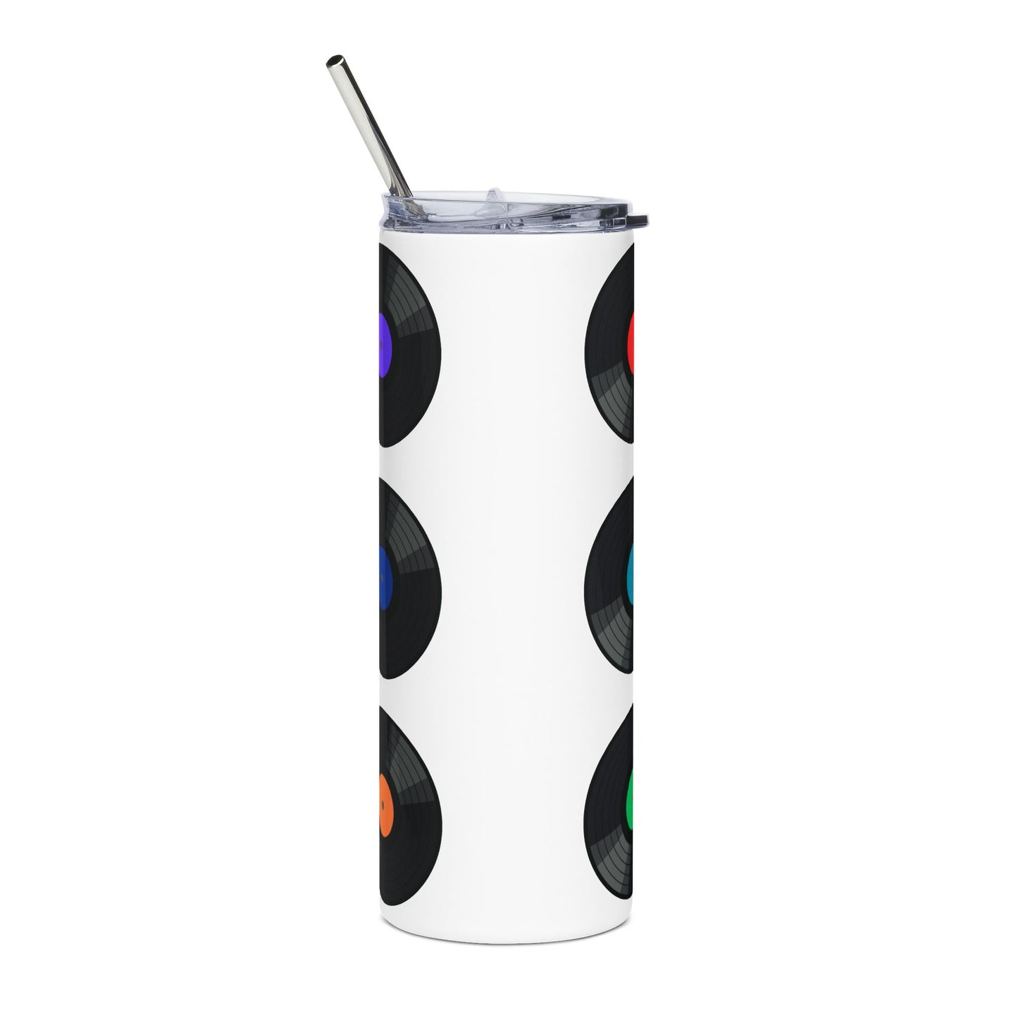 20oz Vinyl Record Stainless Steel Tumbler — Retro Music Lover Travel Cup