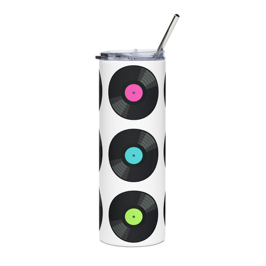 20oz Vinyl Record Stainless Steel Tumbler — Retro Music Lover Travel Cup