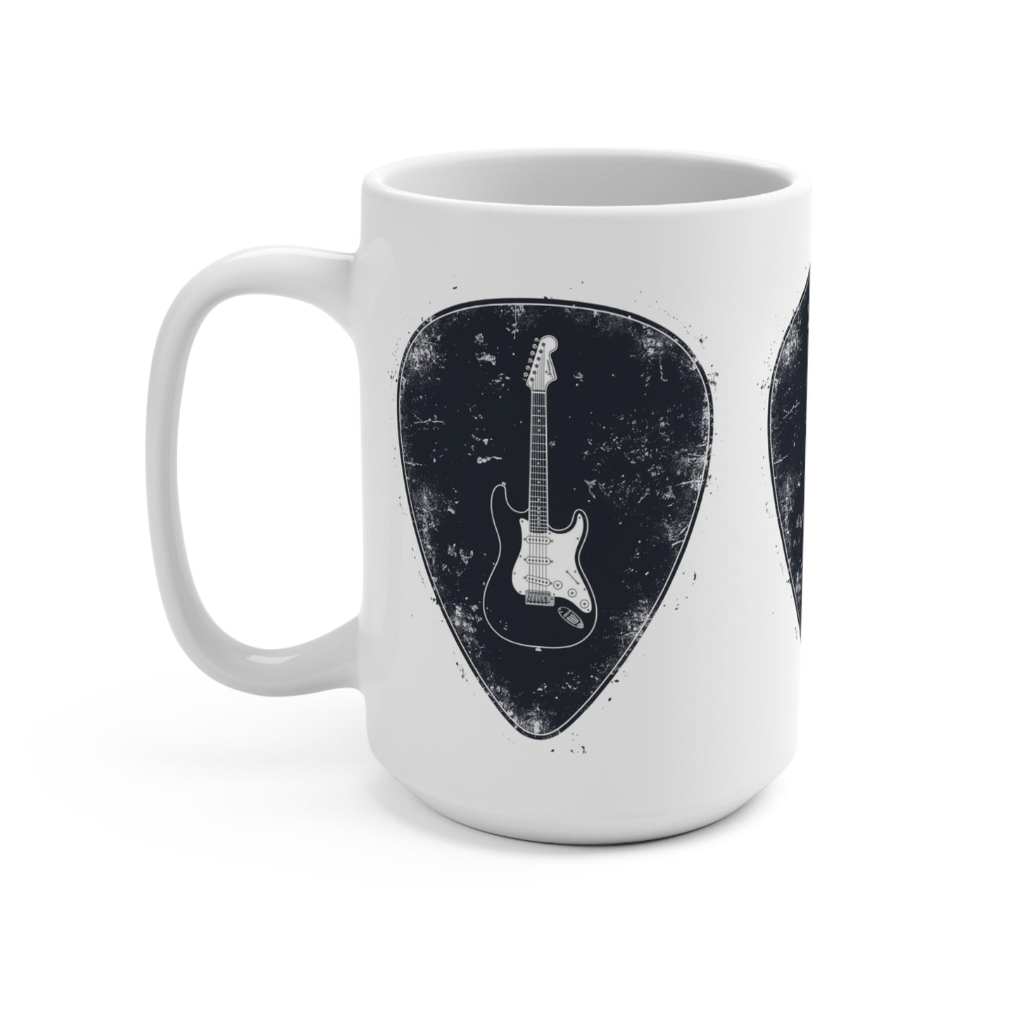 Electric Guitar Pick Mug — Retro Rock Musician Coffee Cup (15oz)