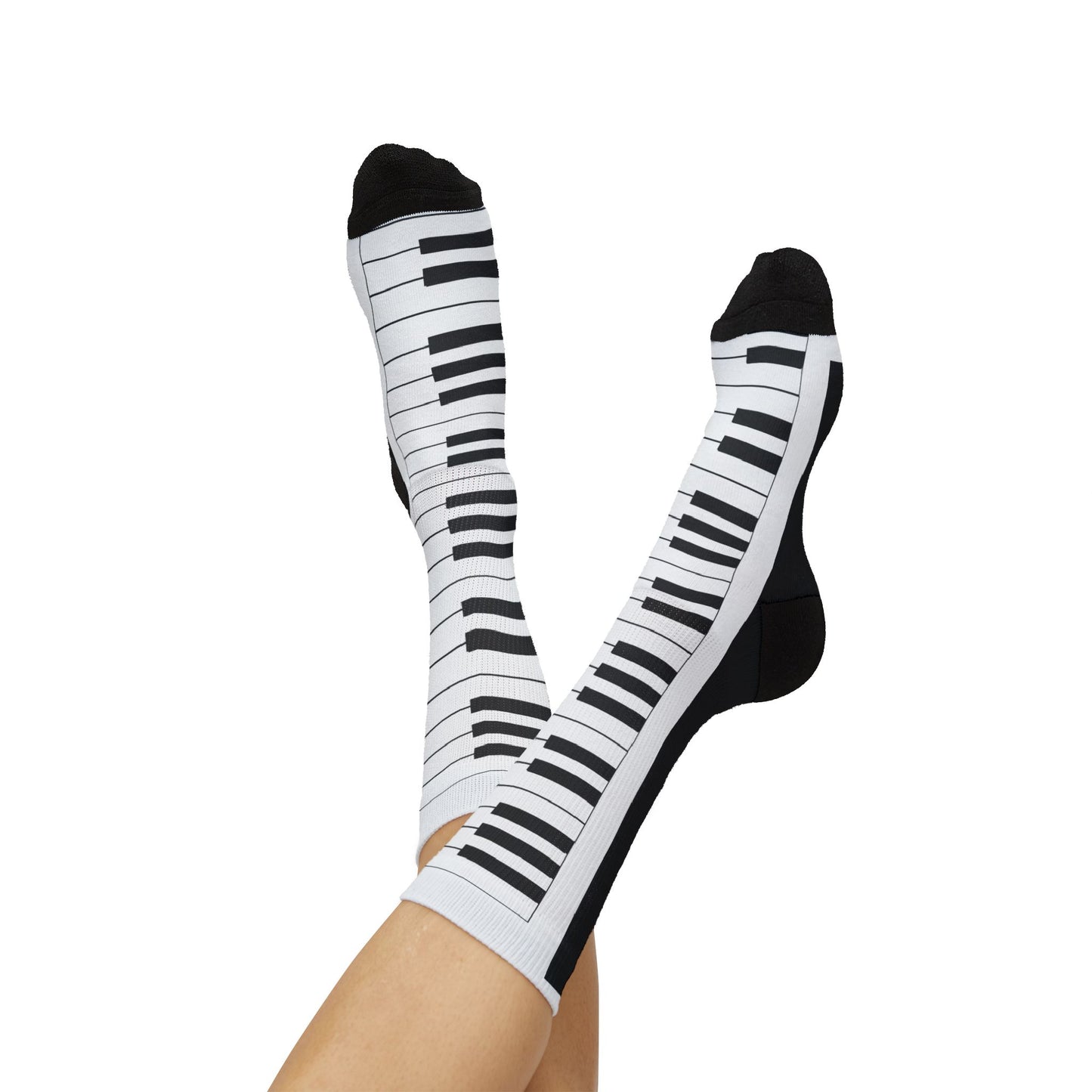 Piano Keyboard Socks — Musician Novelty Crew Socks