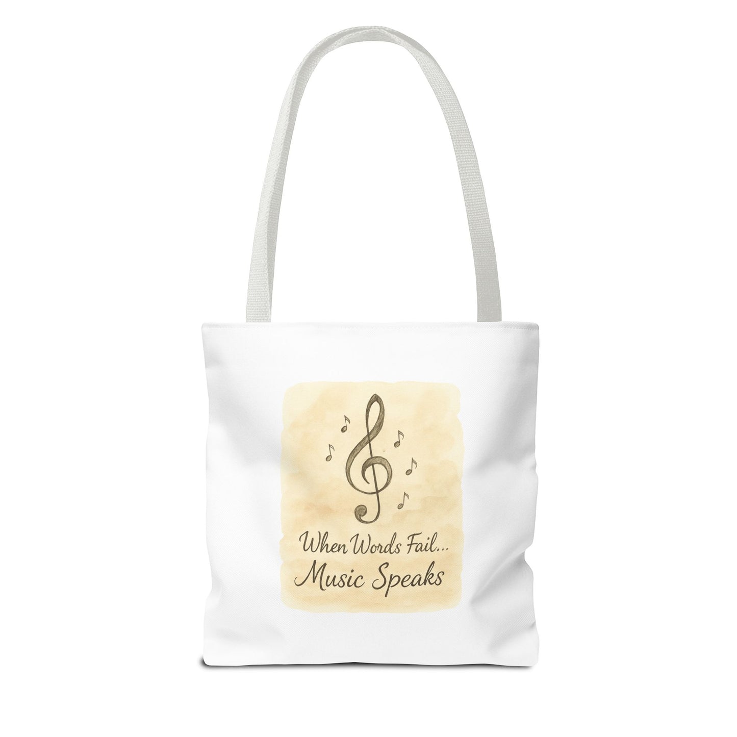 Music Speaks Tote Bag — 'When Words Fail... Music Speaks' Canvas Tote