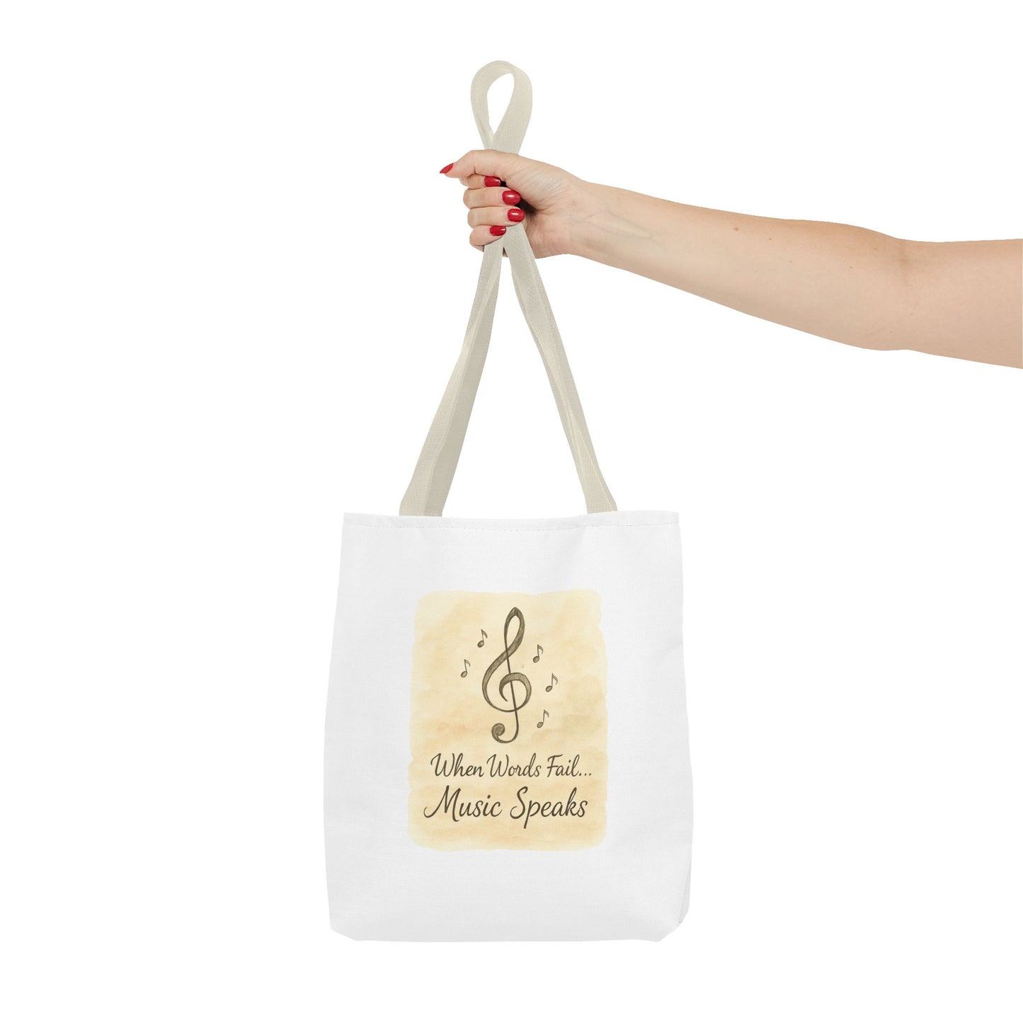 Music Speaks Tote Bag — 'When Words Fail... Music Speaks' Canvas Tote