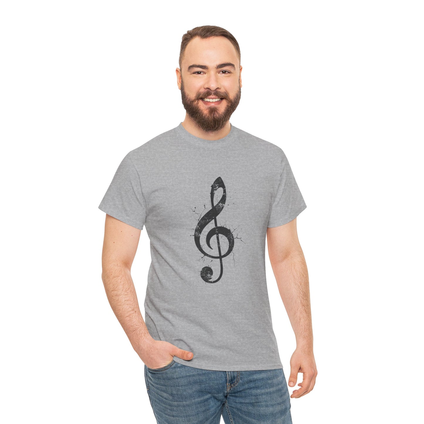 Treble Clef Music T-Shirt — Vintage Ink Note Tee for Musicians