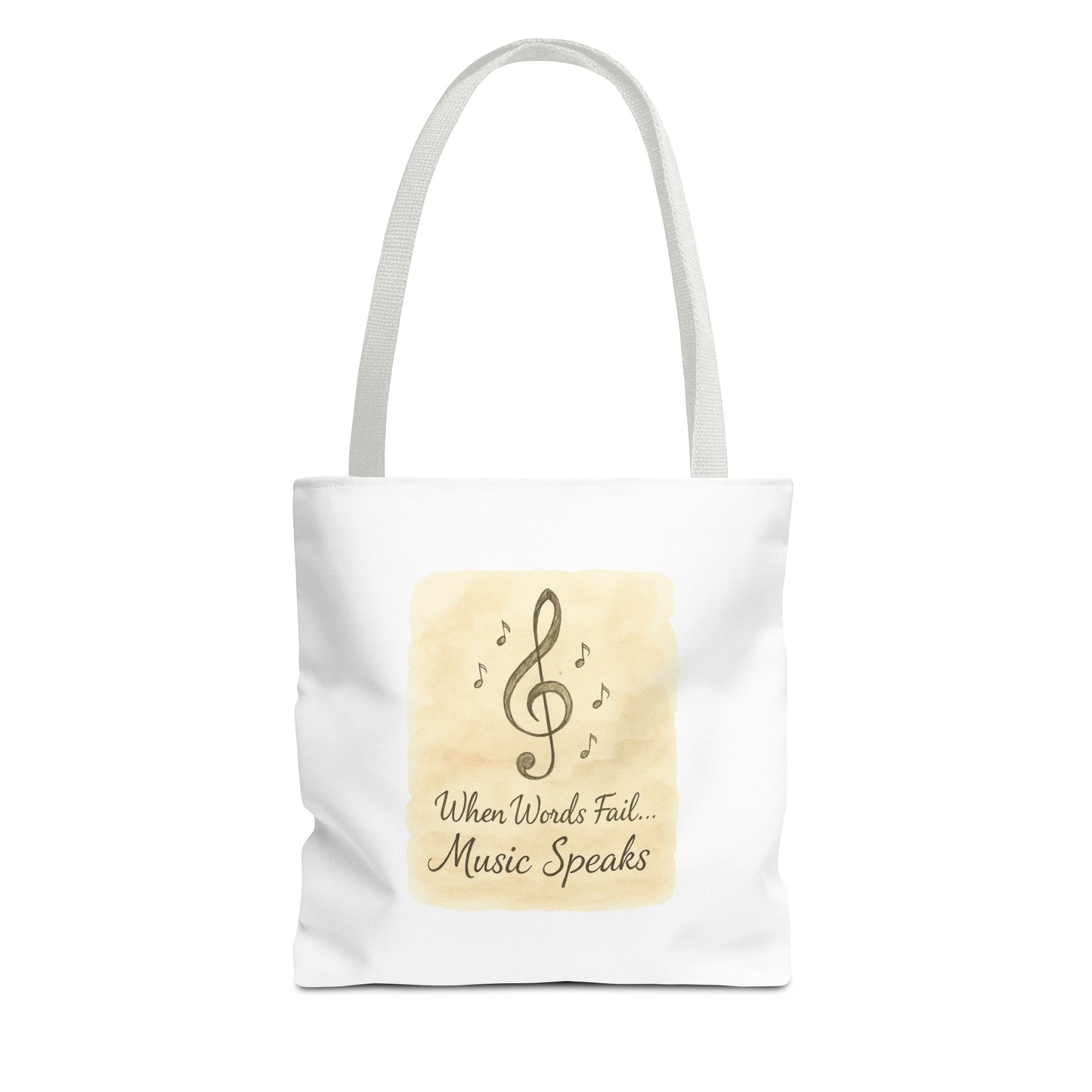 Music Speaks Tote Bag — 'When Words Fail... Music Speaks' Canvas Tote