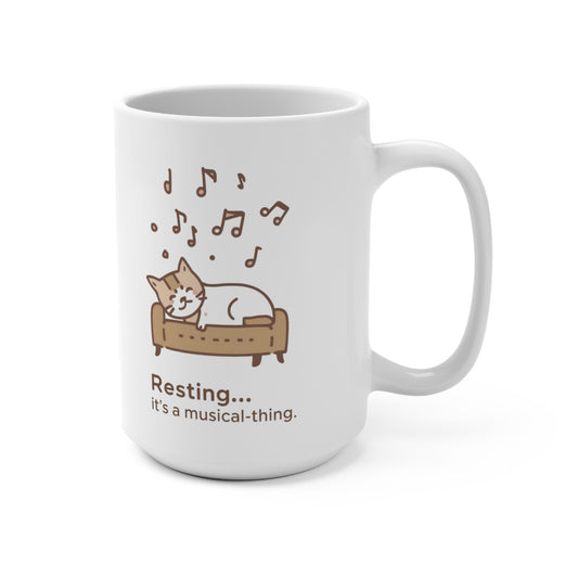 Resting... It's a Musical Thing Mug — Cute Cat Music Lover 15oz Ceramic Coffee Cup