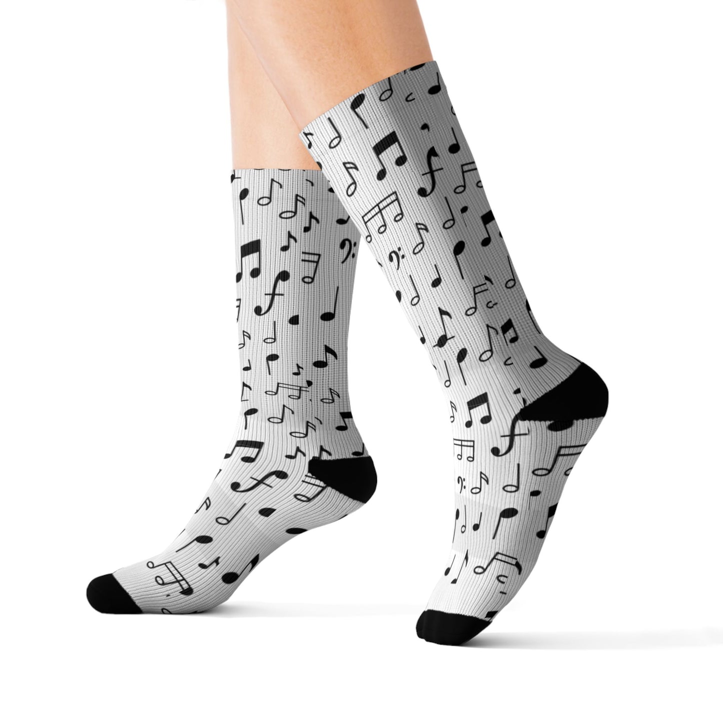 Gray Pixel Pattern Sublimation Socks — Textured Crew Socks