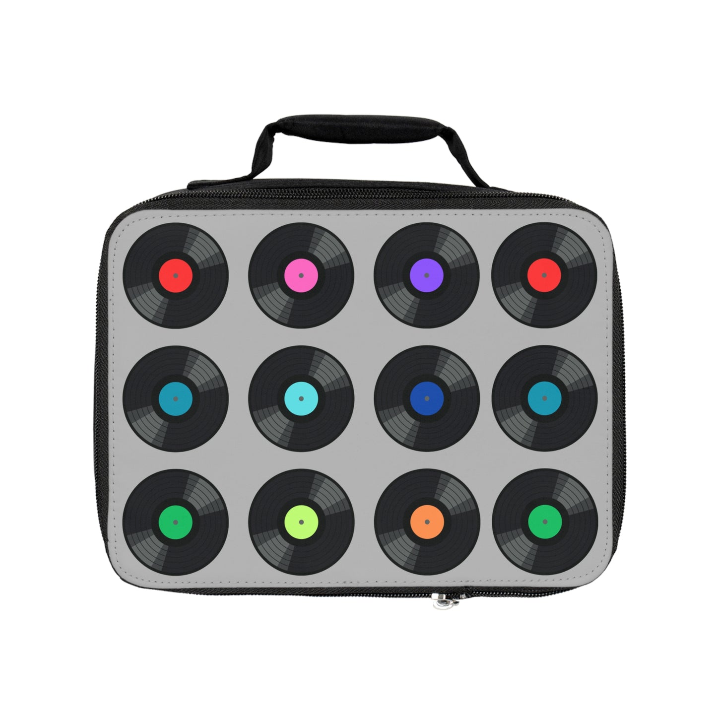 Vinyl Record Pattern Lunch Bag – Retro Music Lover Insulated Tote