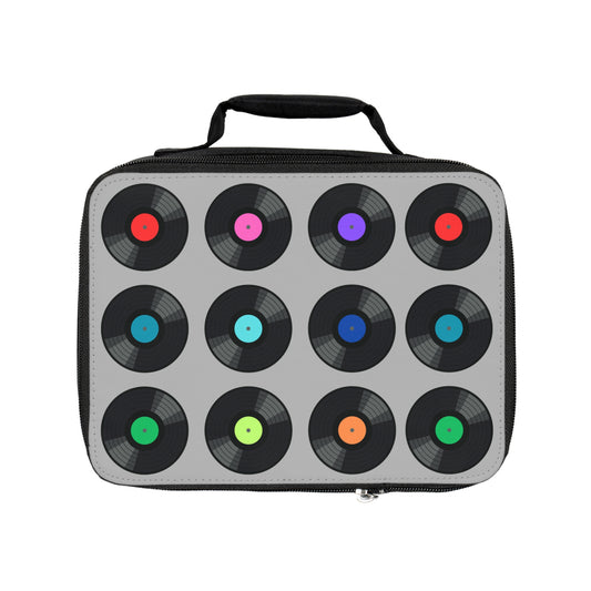 Vinyl Record Pattern Lunch Bag – Retro Music Lover Insulated Tote