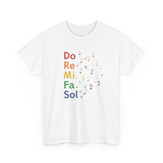 Music Notes Do Re Mi Fa Sol T-Shirt — Rainbow Musical Tee for Music Lovers