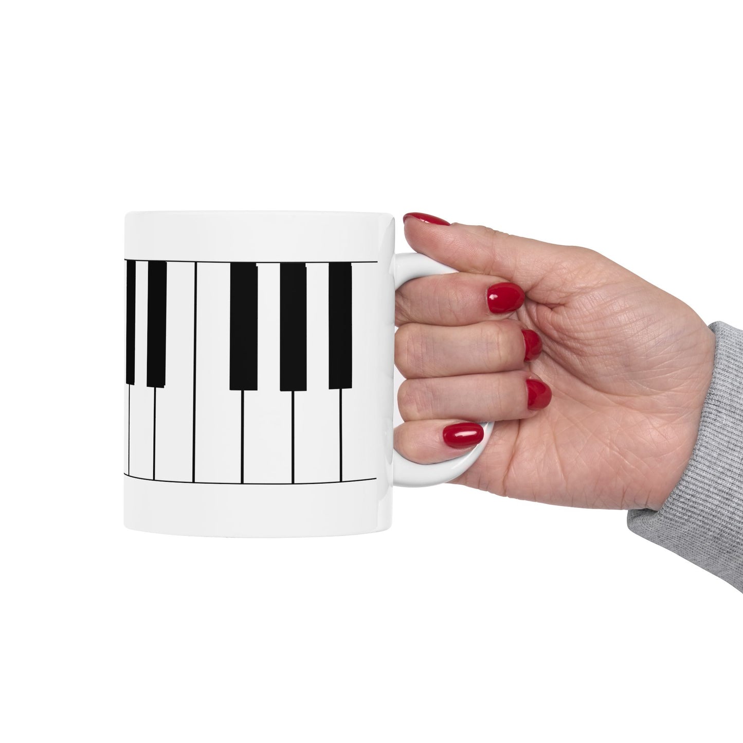 Piano Keys Ceramic Mug – Musical Keyboard Coffee Cup (11oz & 15oz)