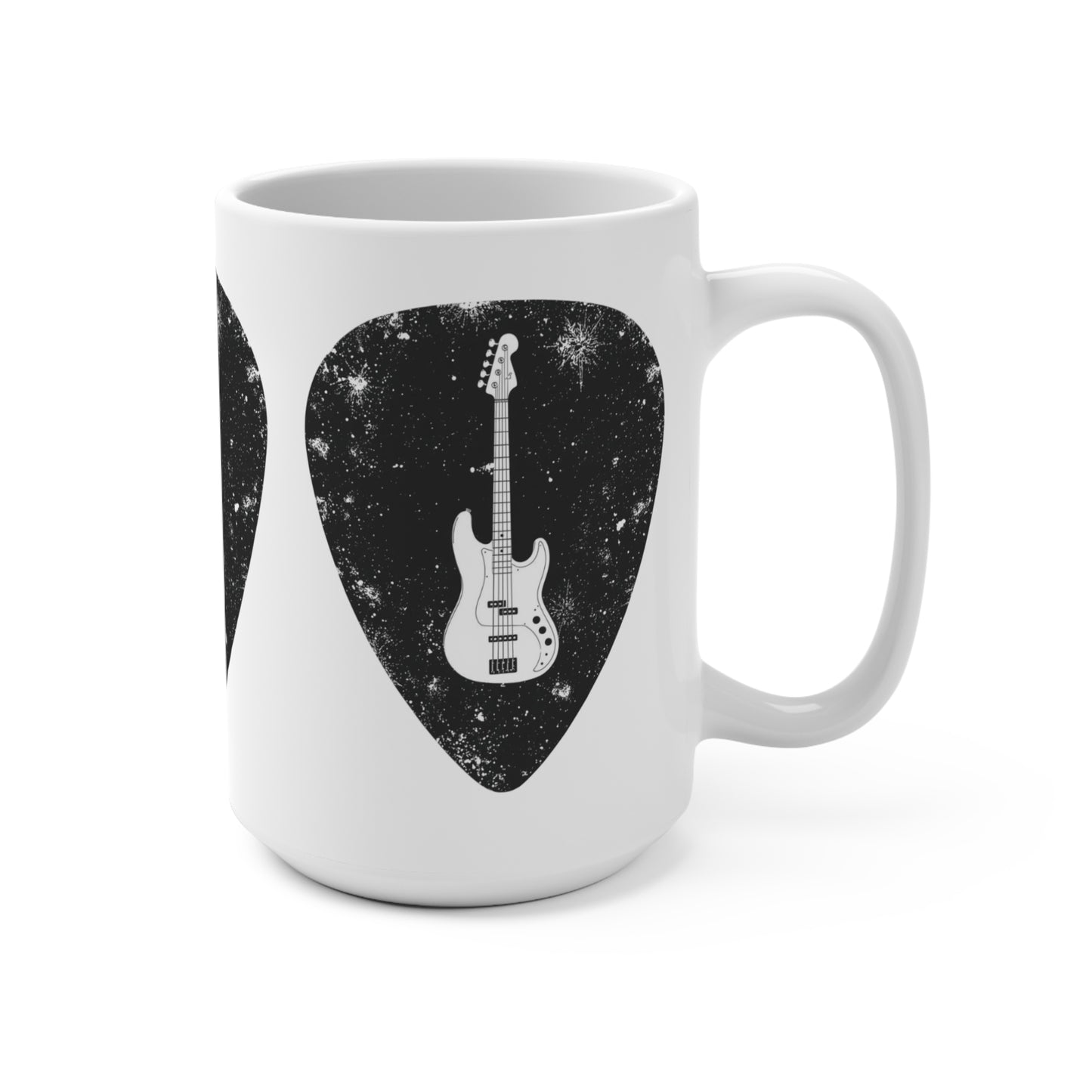 Bass Guitar Pick Mug — 15oz Rock Music Coffee Cup