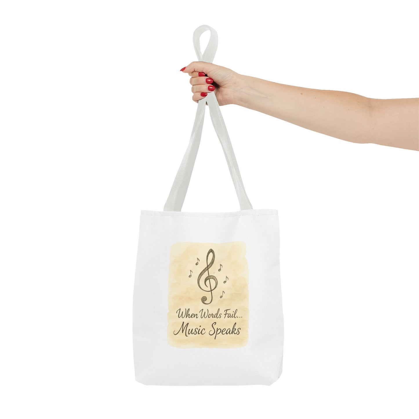 Music Speaks Tote Bag — 'When Words Fail... Music Speaks' Canvas Tote