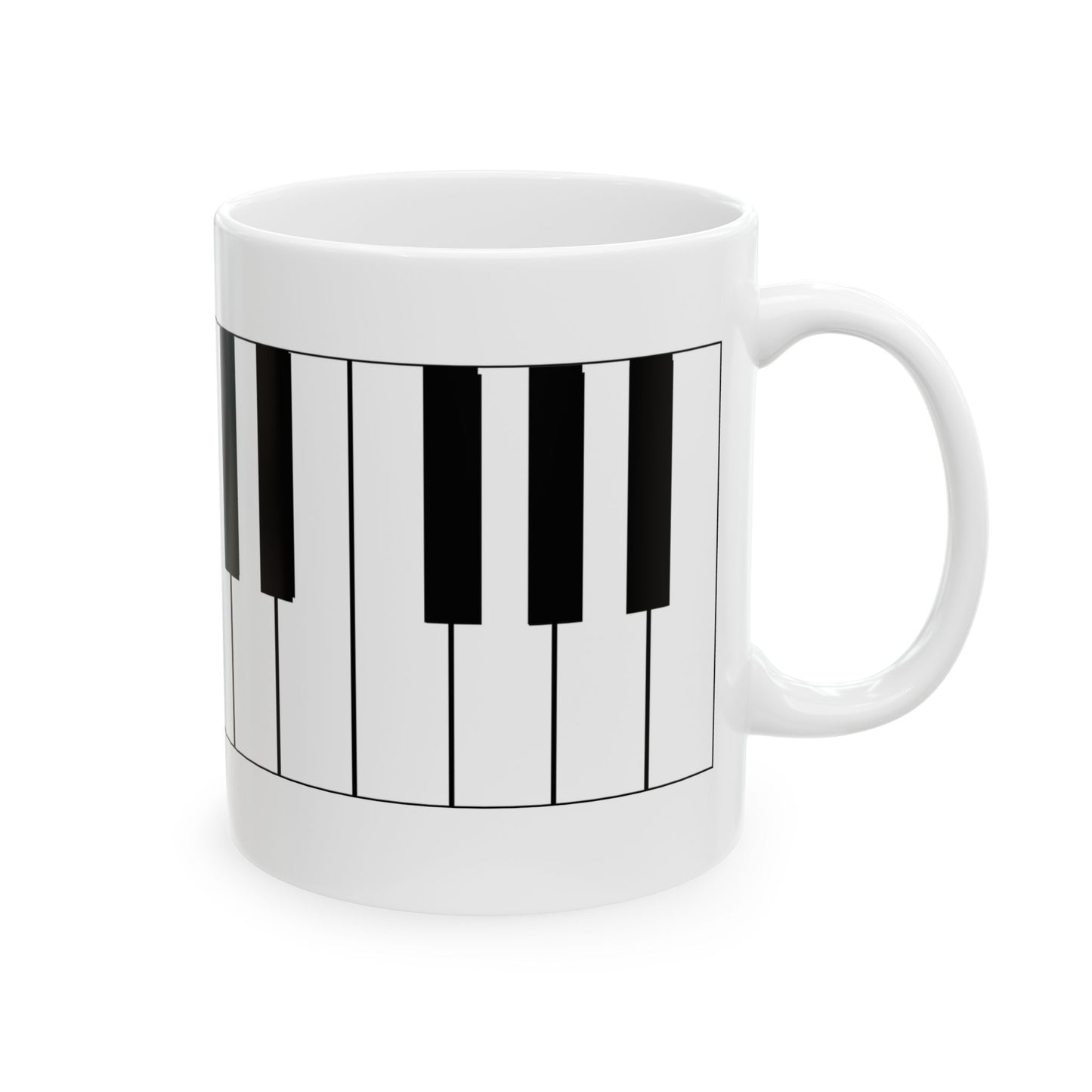 Piano Keys Ceramic Mug – Musical Keyboard Coffee Cup (11oz & 15oz)