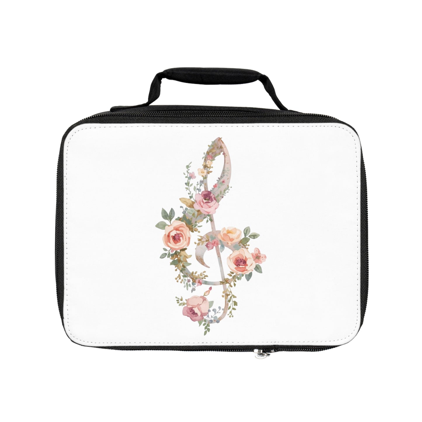 Floral Treble Clef Lunch Bag — Music Note Insulated Lunchbox