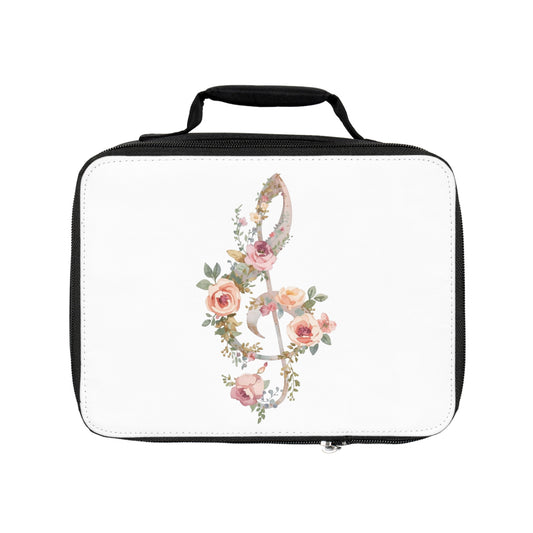Floral Treble Clef Lunch Bag — Music Note Insulated Lunchbox