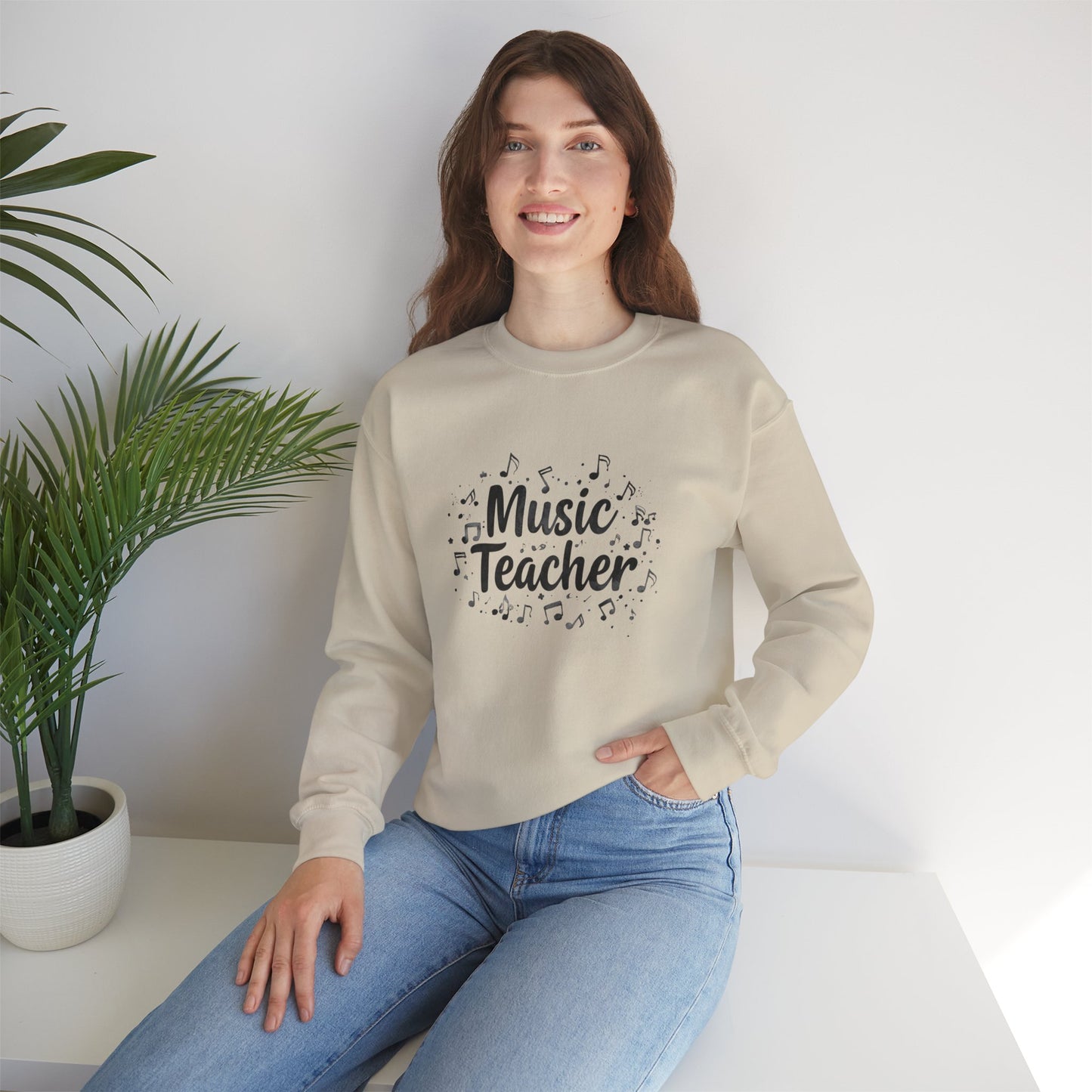 Music Teacher Sweatshirt — Musical Notes Crewneck for Educators