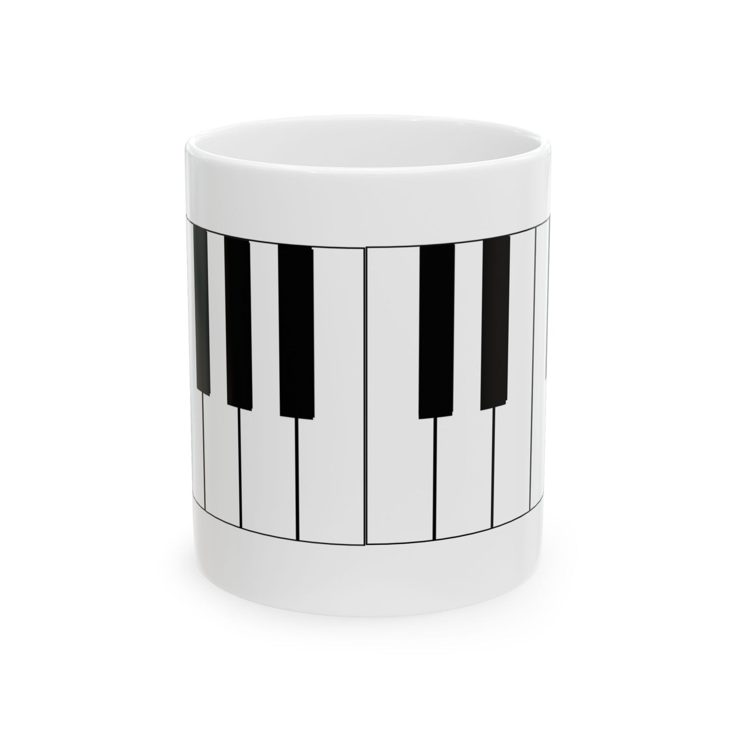 Piano Keys Ceramic Mug – Musical Keyboard Coffee Cup (11oz & 15oz)