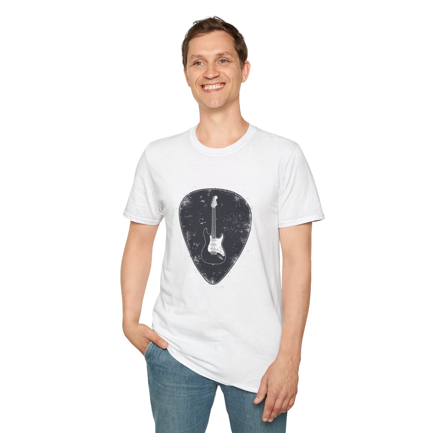 Vintage Guitar Pick T-Shirt — Distressed Electric Guitar Tee for Musicians & Music Lovers