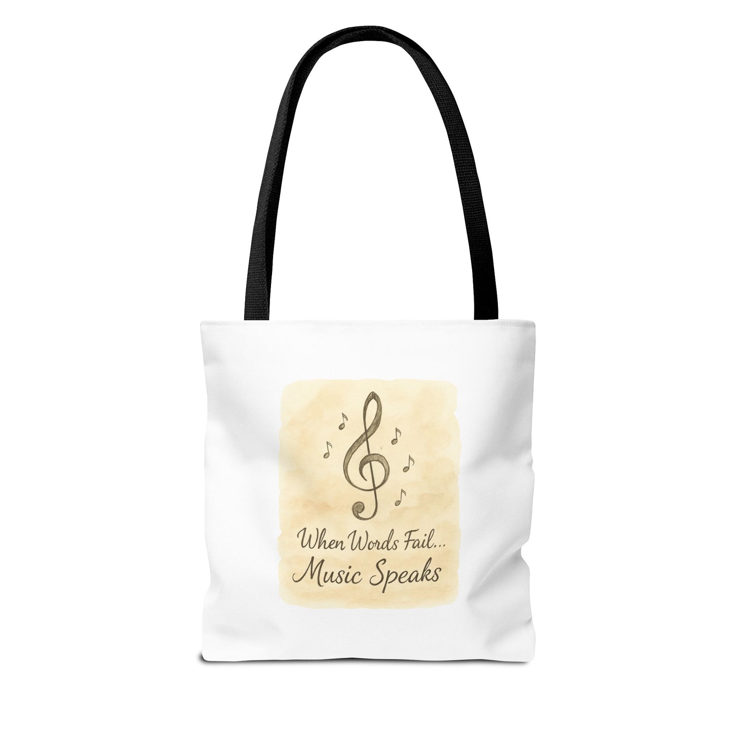 Music Speaks Tote Bag — 'When Words Fail... Music Speaks' Canvas Tote