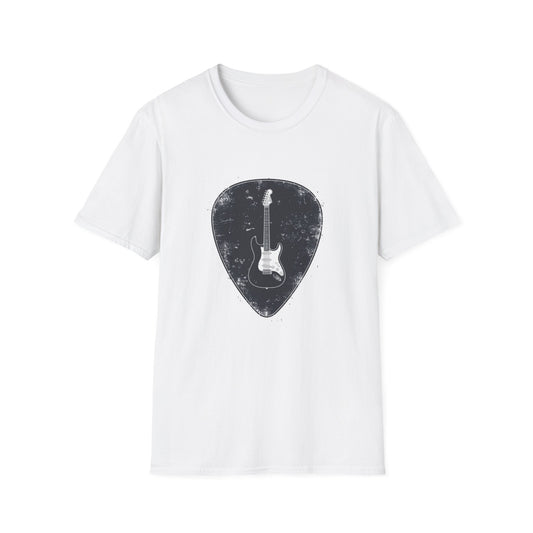 Vintage Guitar Pick T-Shirt — Distressed Electric Guitar Tee for Musicians & Music Lovers