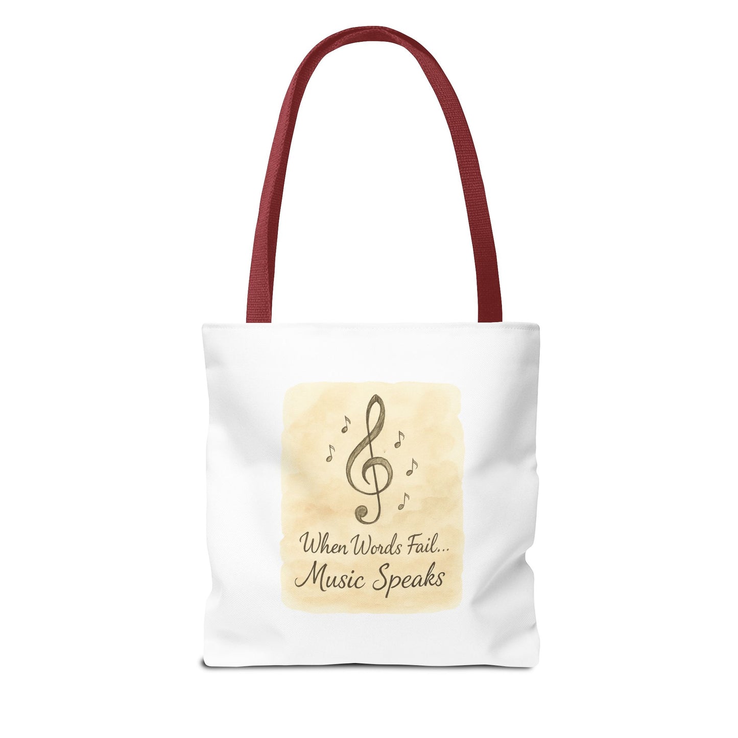 Music Speaks Tote Bag — 'When Words Fail... Music Speaks' Canvas Tote