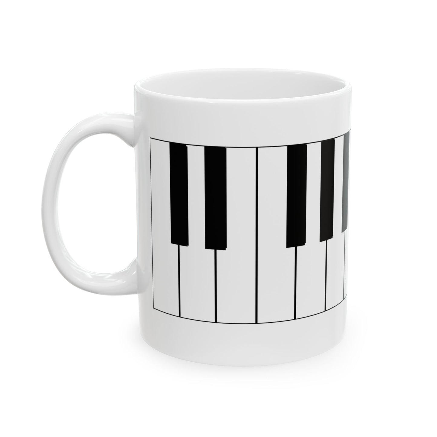 Piano Keys Ceramic Mug – Musical Keyboard Coffee Cup (11oz & 15oz)