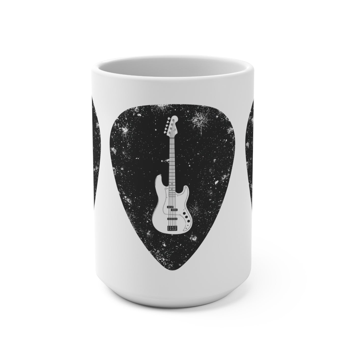 Bass Guitar Pick Mug — 15oz Rock Music Coffee Cup