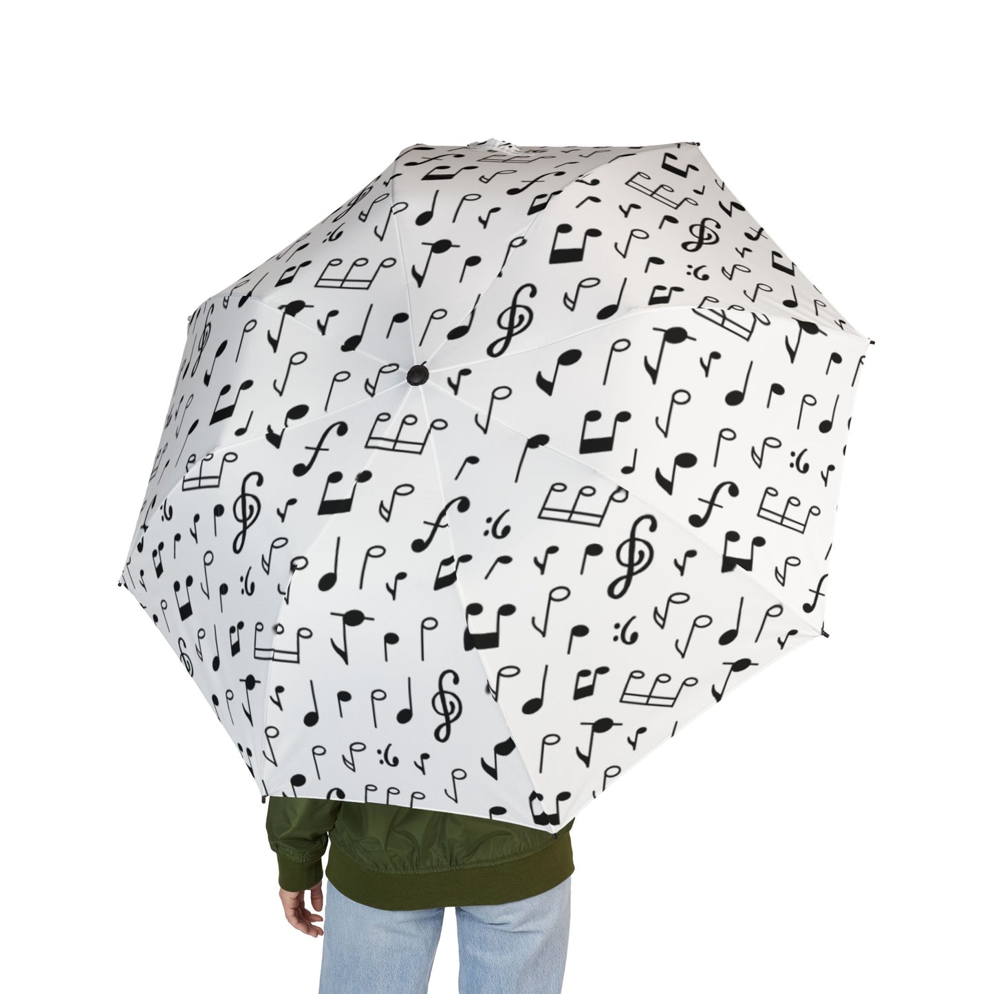 Music Notes Foldable Umbrella — Compact Semi‑Automatic Rain Umbrella for Musicians & Music Lovers