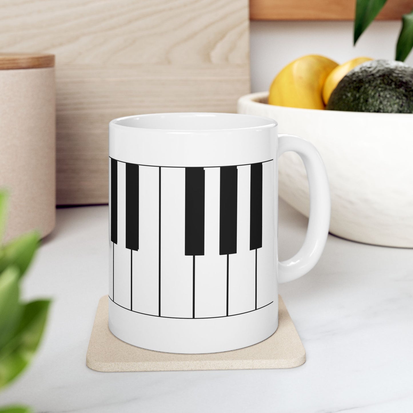 Piano Keys Ceramic Mug – Musical Keyboard Coffee Cup (11oz & 15oz)