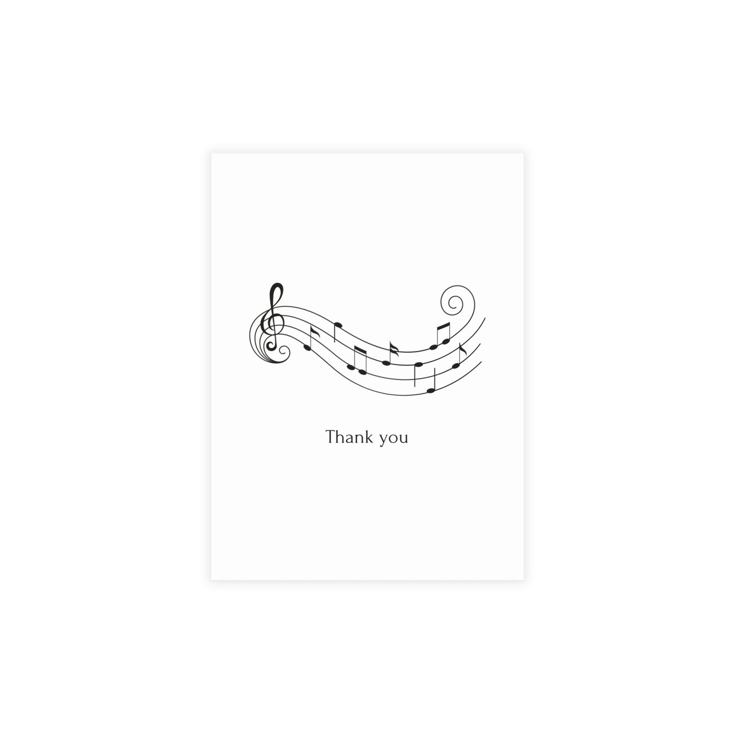Music Thank You Cards – Elegant Music Note Design for Teachers, Students & Music Lovers | Blank Inside for Personalized MessagePostcard Bundles (envelopes included)