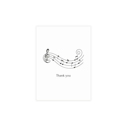 Music Thank You Cards – Elegant Music Note Design for Teachers, Students & Music Lovers | Blank Inside for Personalized MessagePostcard Bundles (envelopes included)