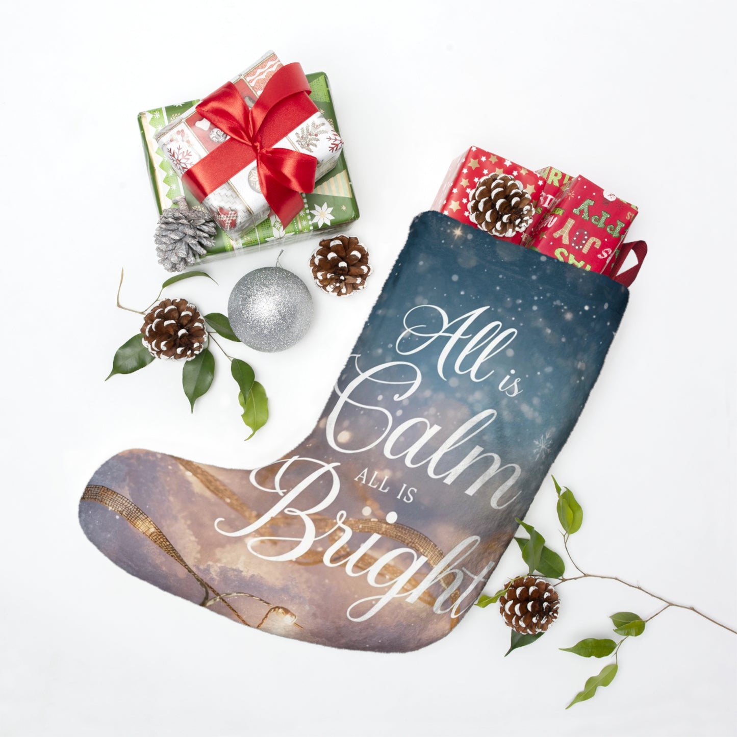 All Is Calm, All Is Bright Christmas Stocking