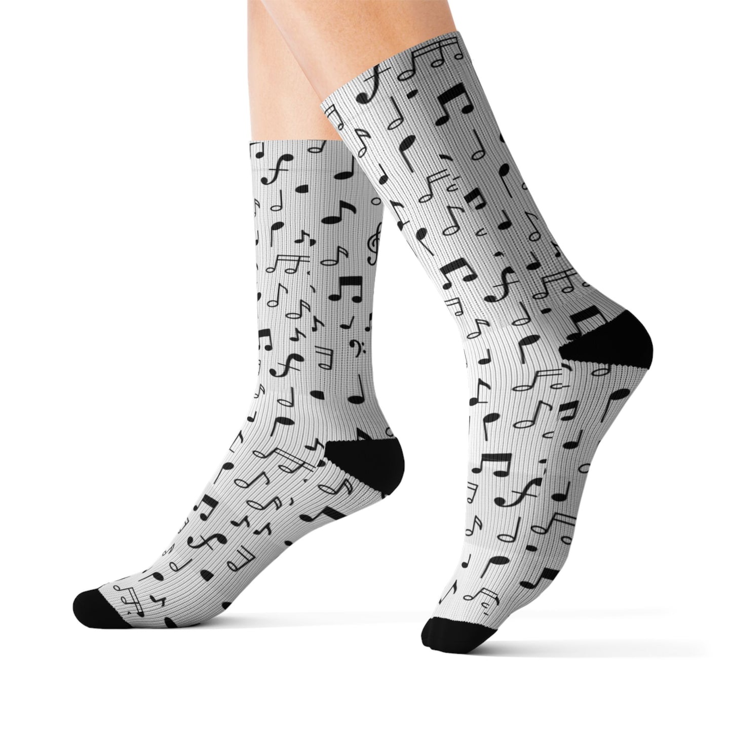 Gray Pixel Pattern Sublimation Socks — Textured Crew Socks