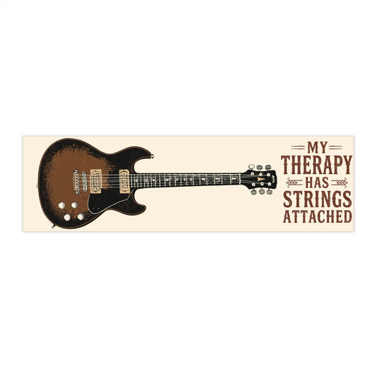Guitar Bumper Sticker — “My Therapy Has Strings Attached”