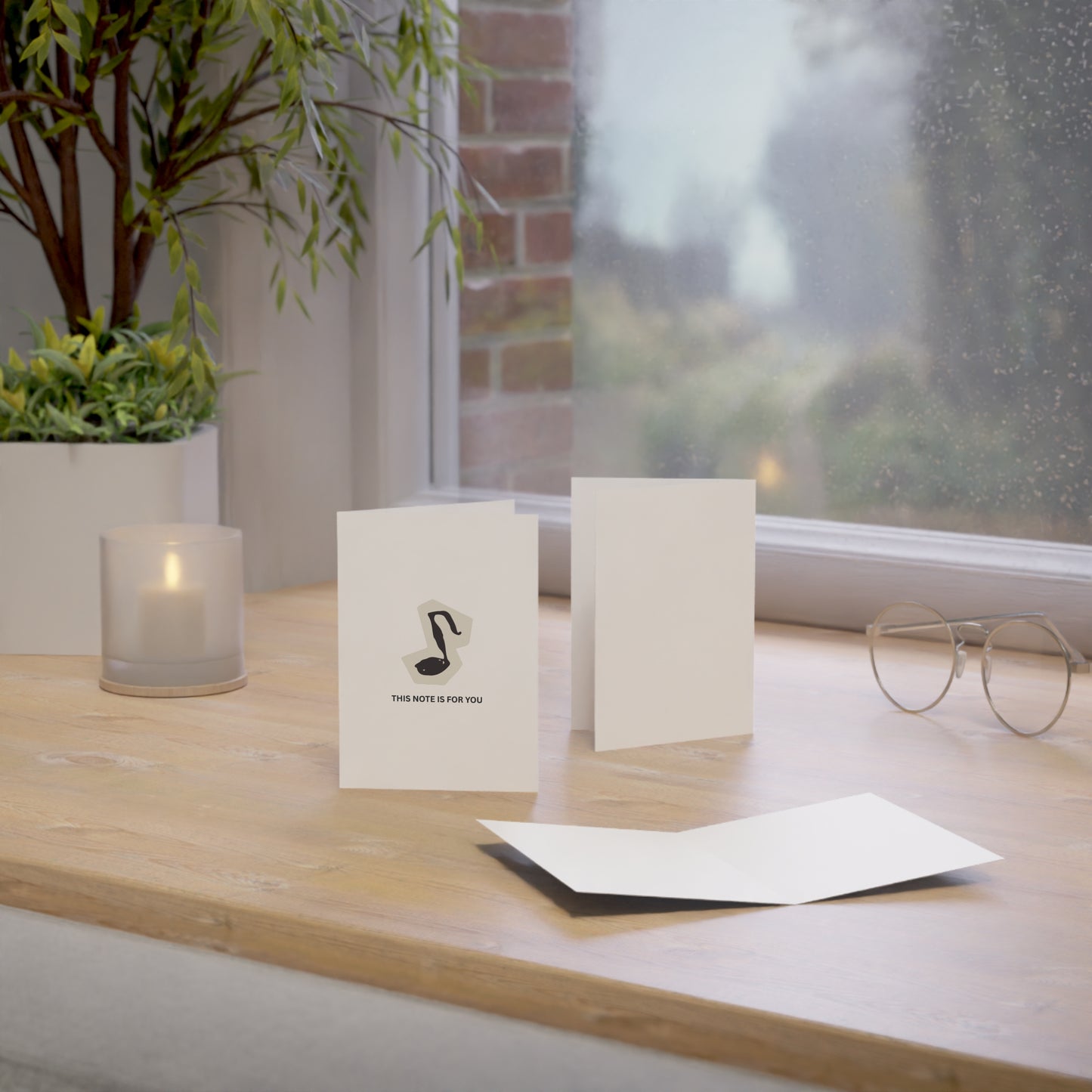 Music Note Greeting Card — "This Note Is For You" Folded Card (1/10/30/50pcs)