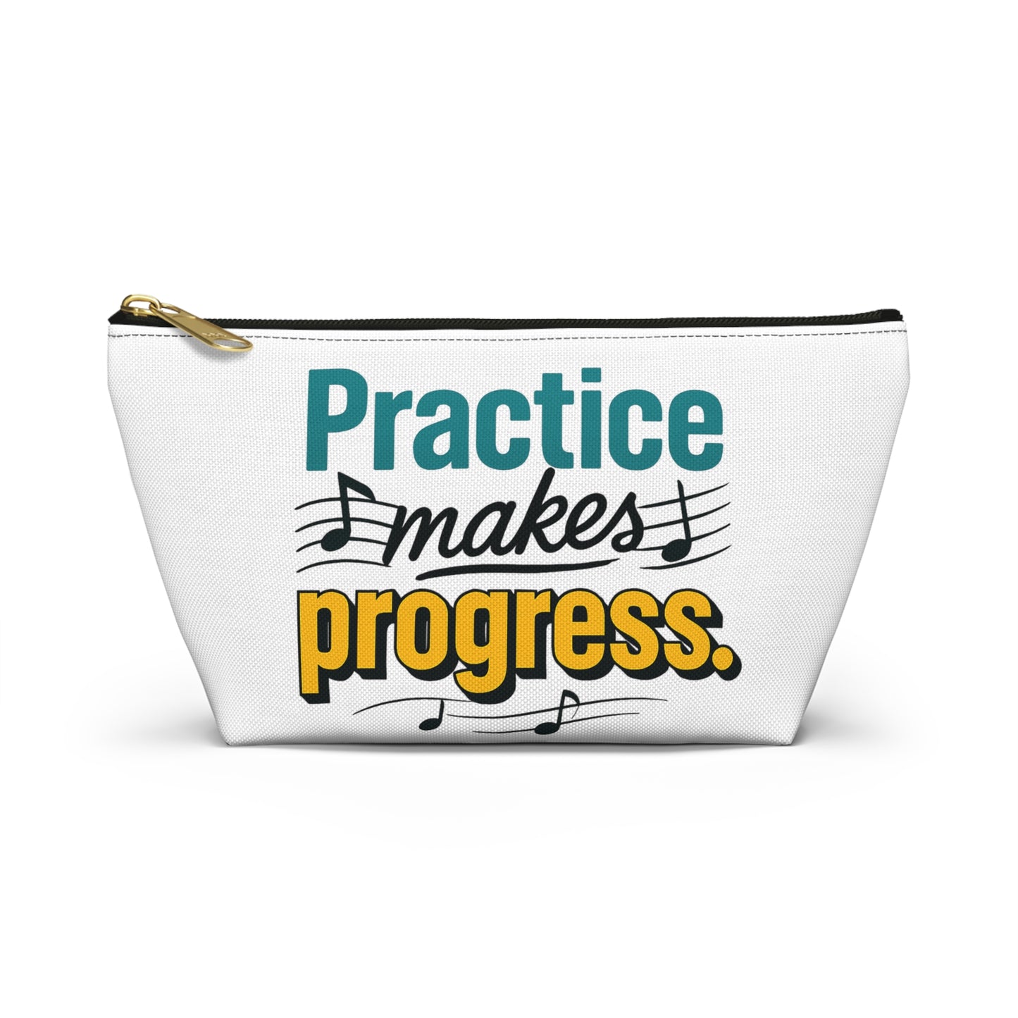 Practice Makes Progress Accessory Pouch — Musician Makeup & Instrument Practice Bag