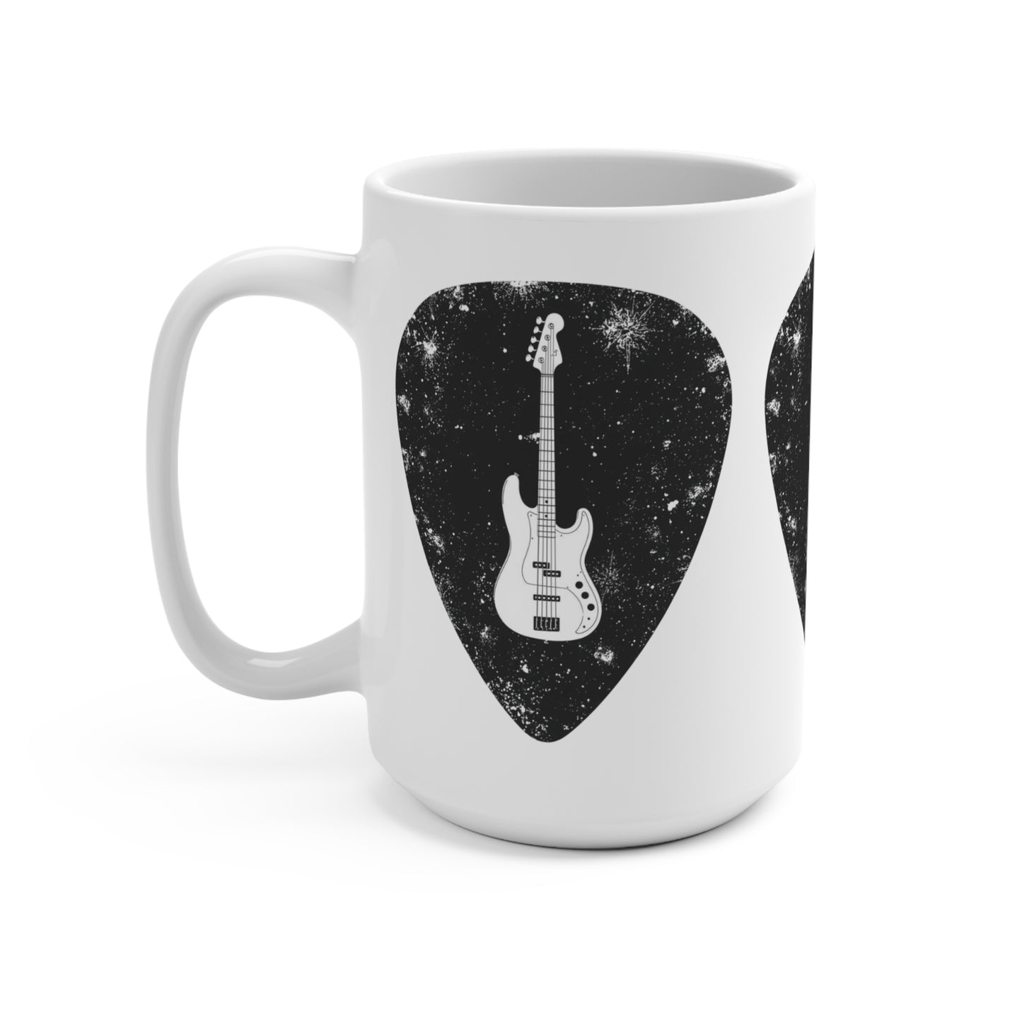 Bass Guitar Pick Mug — 15oz Rock Music Coffee Cup