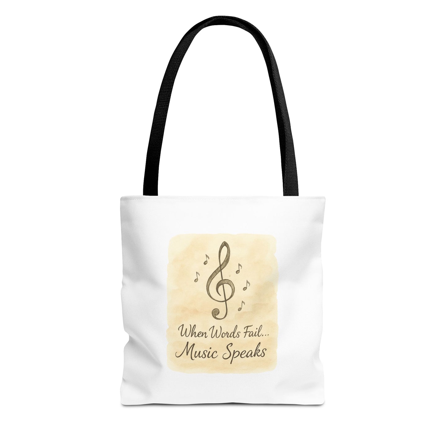 Music Speaks Tote Bag — 'When Words Fail... Music Speaks' Canvas Tote
